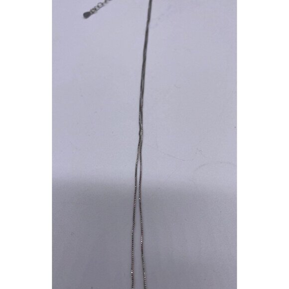 Penta Crystal Bar Charm Necklace Silver Tone Adjustable Chain Women's Jewelry - Picture 8 of 8